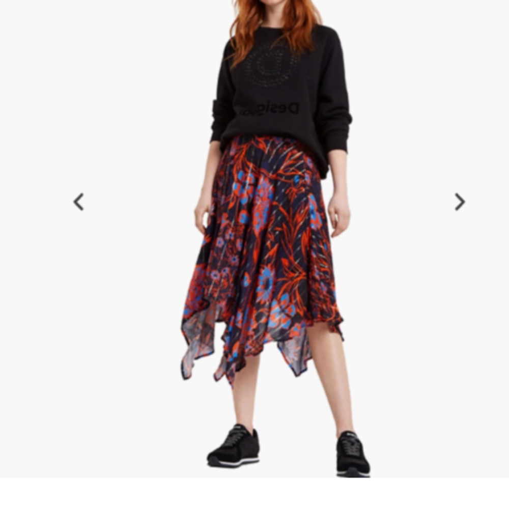 NWT Desigual Women's Falda Itaca Skirt Multi Color Handkerchief Style Size Small - Picture 13 of 15